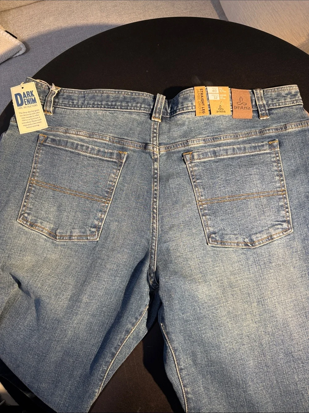 Prana Men's Axiom Straight Light Blue Denim Jeans. Sz 40x32 NWT